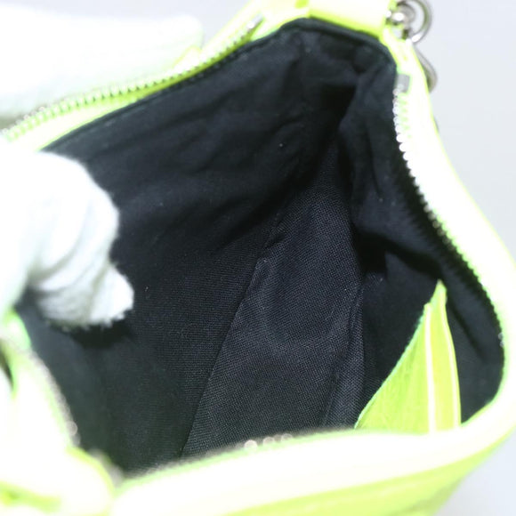 BALENCIAGA Luca Goal Mini Bag Leather Green Silver 695814 Auth 158885SAM