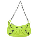 BALENCIAGA Luca Goal Mini Bag Leather Green Silver 695814 Auth 158885SAM-2