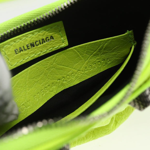 BALENCIAGA Luca Goal Mini Bag Leather Green Silver 695814 Auth 158885SAM