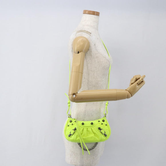 BALENCIAGA Luca Goal Mini Bag Leather Green Silver 695814 Auth 158885SAM