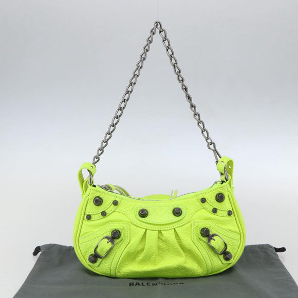 BALENCIAGA Luca Goal Mini Bag Leather Green Silver 695814 Auth 158885SAM