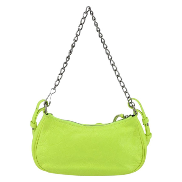 BALENCIAGA Luca Goal Mini Bag Leather Green Silver 695814 Auth 158885SAM