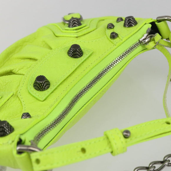 BALENCIAGA Luca Goal Mini Bag Leather Green Silver 695814 Auth 158885SAM