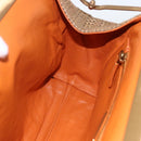 PRADA Chain Shoulder Bag Raffia Beige Gold Auth 158888SAV-23