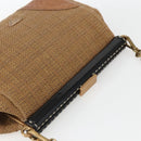 PRADA Chain Shoulder Bag Raffia Beige Gold Auth 158888SAV-6