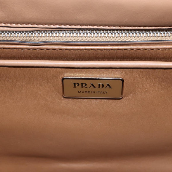PRADA Baiadera Shoulder Bag Leather Brown Silver Auth 158889SAV