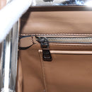 PRADA Baiadera Shoulder Bag Leather Brown Silver Auth 158889SAV-21