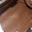PRADA Baiadera Shoulder Bag Leather Brown Silver Auth 158889SAV-9