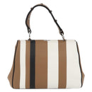 PRADA Baiadera Shoulder Bag Leather Brown Silver Auth 158889SAV-13