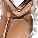 PRADA Baiadera Shoulder Bag Leather Brown Silver Auth 158889SAV-23