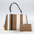 PRADA Baiadera Shoulder Bag Leather Brown Silver Auth 158889SAV-12