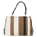 PRADA Baiadera Shoulder Bag Leather Brown Silver Auth 158889SAV-2