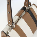 PRADA Baiadera Shoulder Bag Leather Brown Silver Auth 158889SAV-6