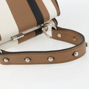 PRADA Baiadera Shoulder Bag Leather Brown Silver Auth 158889SAV-7