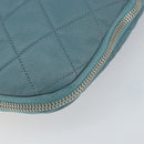 CHANEL Chain Shoulder Bag Caviar Skin Blue Silver CC Auth 158890V-9