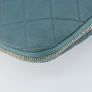 CHANEL Chain Shoulder Bag Caviar Skin Blue Silver CC Auth 158890V-14