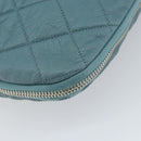 CHANEL Chain Shoulder Bag Caviar Skin Blue Silver CC Auth 158890V-16