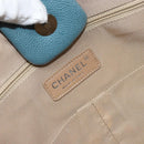 CHANEL Chain Shoulder Bag Caviar Skin Blue Silver CC Auth 158890V-18