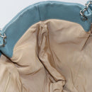 CHANEL Chain Shoulder Bag Caviar Skin Blue Silver CC Auth 158890V-19