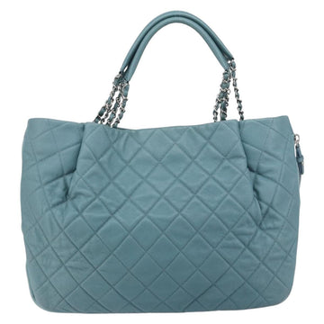CHANEL Chain Shoulder Bag Caviar Skin Blue Silver CC Auth 158890V - 0