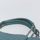 CHANEL Chain Shoulder Bag Caviar Skin Blue Silver CC Auth 158890V-8
