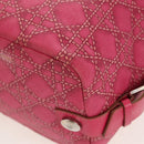 Christian Dior Canage Hand Bag Coated Canvas Pink Silver Auth 158891V-14