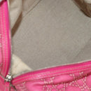 Christian Dior Canage Hand Bag Coated Canvas Pink Silver Auth 158891V-19