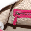 Christian Dior Canage Hand Bag Coated Canvas Pink Silver Auth 158891V-22