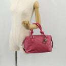 Christian Dior Canage Hand Bag Coated Canvas Pink Silver Auth 158891V-26
