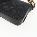 CHANEL Chain Mini Matelasse 11 Shoulder Bag Lamb Skin Black CC Auth 158892SM-16