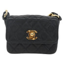 CHANEL Chain Mini Matelasse 11 Shoulder Bag Lamb Skin Black CC Auth 158892SM-13