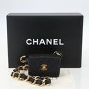 CHANEL Chain Mini Matelasse 11 Shoulder Bag Lamb Skin Black CC Auth 158892SM-12