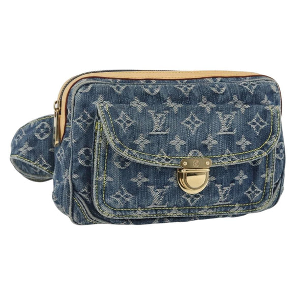 LOUIS VUITTON Monogram Denim Bum Bag Body Bag Blue M95347 LV Auth 158895SV