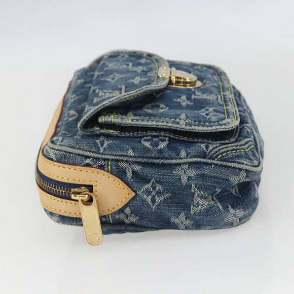 LOUIS VUITTON Monogram Denim Bum Bag Body Bag Blue M95347 LV Auth 158895SV