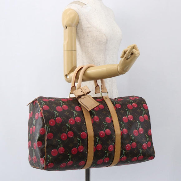 LOUIS VUITTON Monogram Cherry Keepall 45 Boston Bag M95011 LV Auth 158900SV