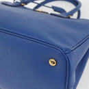 PRADA Hand Bag Safiano leather 2way Blue Gold Auth 158901SAV-16