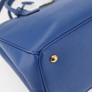 PRADA Hand Bag Safiano leather 2way Blue Gold Auth 158901SAV-17