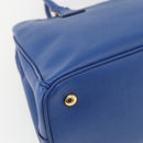 PRADA Hand Bag Safiano leather 2way Blue Gold Auth 158901SAV-19