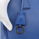 PRADA Hand Bag Safiano leather 2way Blue Gold Auth 158901SAV-21