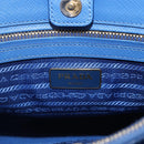 PRADA Hand Bag Safiano leather 2way Blue Gold Auth 158901SAV-23