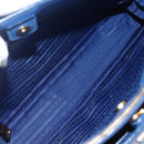 PRADA Hand Bag Safiano leather 2way Blue Gold Auth 158901SAV-9