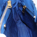 PRADA Hand Bag Safiano leather 2way Blue Gold Auth 158901SAV-25