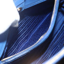 PRADA Hand Bag Safiano leather 2way Blue Gold Auth 158901SAV-26