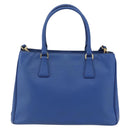 PRADA Hand Bag Safiano leather 2way Blue Gold Auth 158901SAV-2