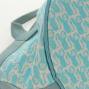 HERMES Animo Pixel GM Hand Bag Canvas Light Blue Silver Auth 158904V-10