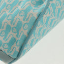 HERMES Animo Pixel GM Hand Bag Canvas Light Blue Silver Auth 158904V-12