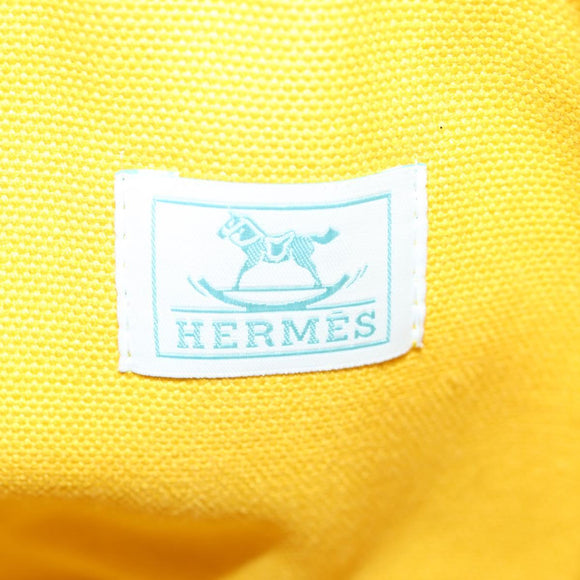 HERMES Animo Pixel GM Hand Bag Canvas Light Blue Silver Auth 158904V