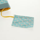 HERMES Animo Pixel GM Hand Bag Canvas Light Blue Silver Auth 158904V-18