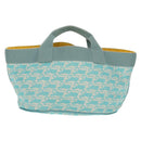 HERMES Animo Pixel GM Hand Bag Canvas Light Blue Silver Auth 158904V-2