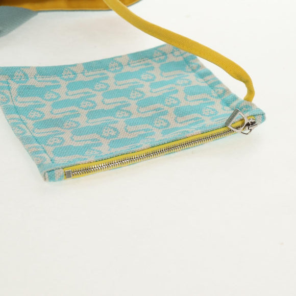 HERMES Animo Pixel GM Hand Bag Canvas Light Blue Silver Auth 158904V